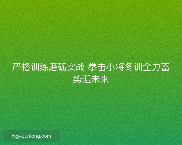 严格训练磨砺实战 拳击小将冬训全力蓄势迎未来